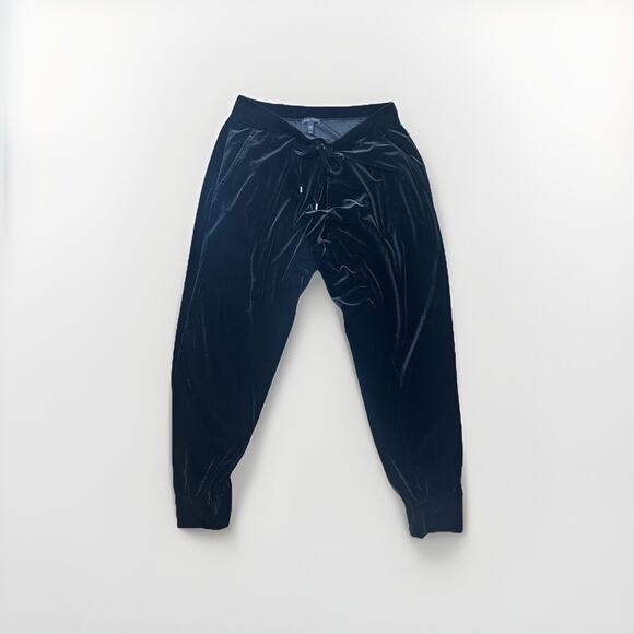Eileen Fisher Velvet Drawstring Pants Black Casual Relaxed Joggers size‎ S - Picture 1 of 5